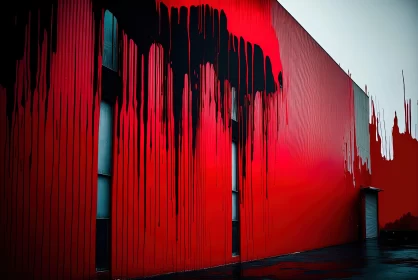 Bold and Striking Urban Art Installation with Melting Red Paint