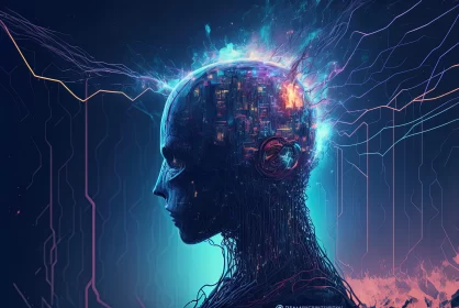 Cybernetic Sci-fi: A Digitally Rendered Human Head