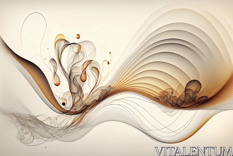 Intricate Abstract Design with Fluid Lines in Shades of Brown AI Image