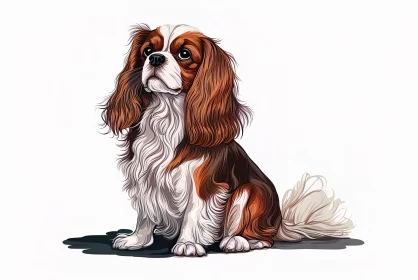 Persian Miniature Inspired Dog Drawing in Anime Style