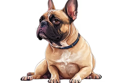 French Bulldog Portrait Illustration