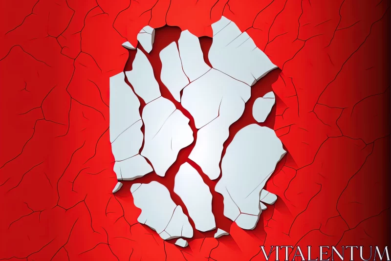 Surrealistic Abstract Art: Cracked and Fragmented Forms AI Image