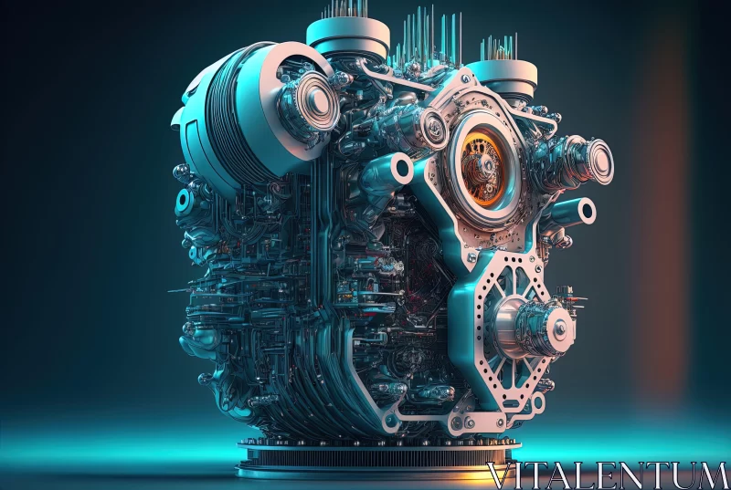 Mechanical Engine Concept: A Fusion of Futurism and Realism AI Image