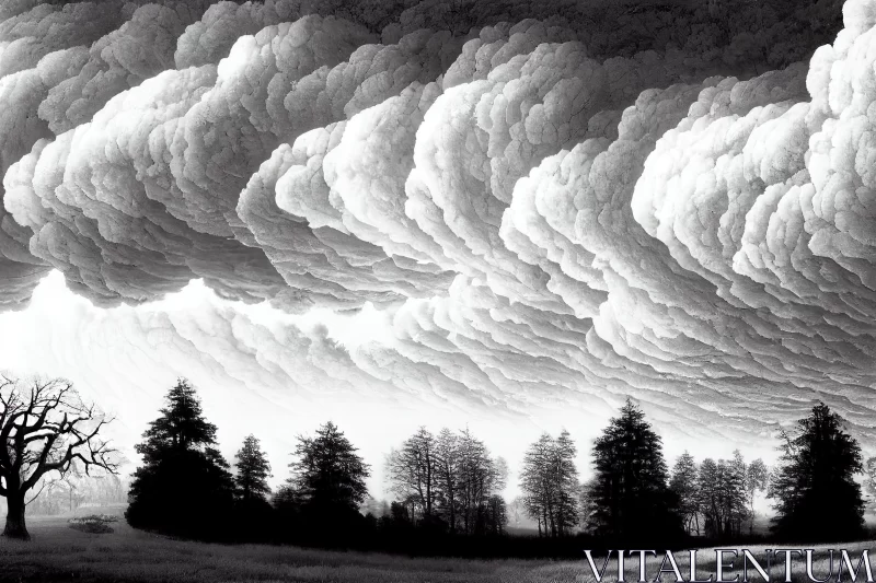 Nature's Power: A Photorealistic Storm Landscape AI Image