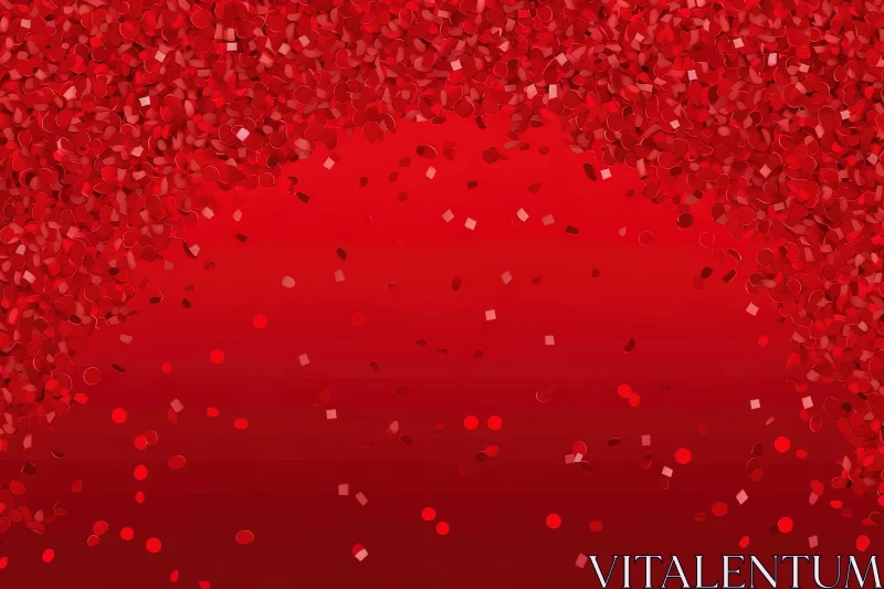 Red Glitter Background with Falling Confetti AI Image
