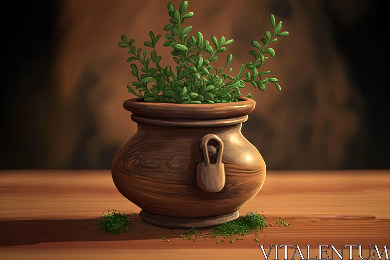2D Game Art Plant in a Pot: A Study in Magic Realism AI Image