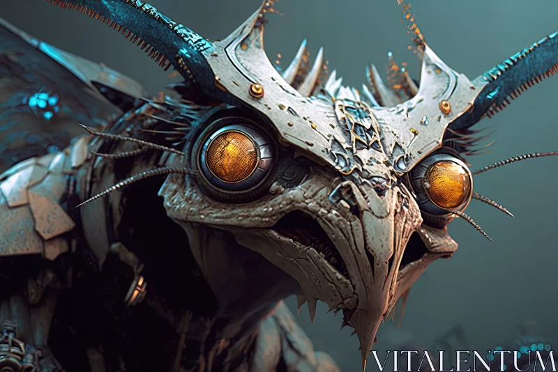 AI ART Evil Metal Creature in Spatial Concept Art