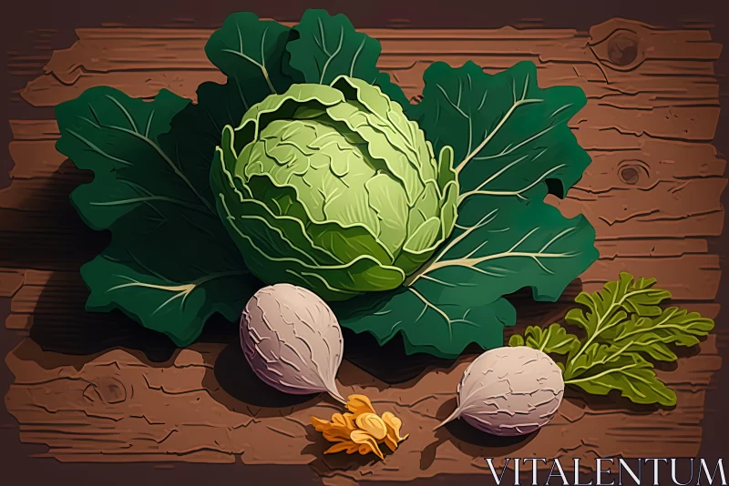 Rustic Vegetable Illustration - Surrealism meets Realism AI Image