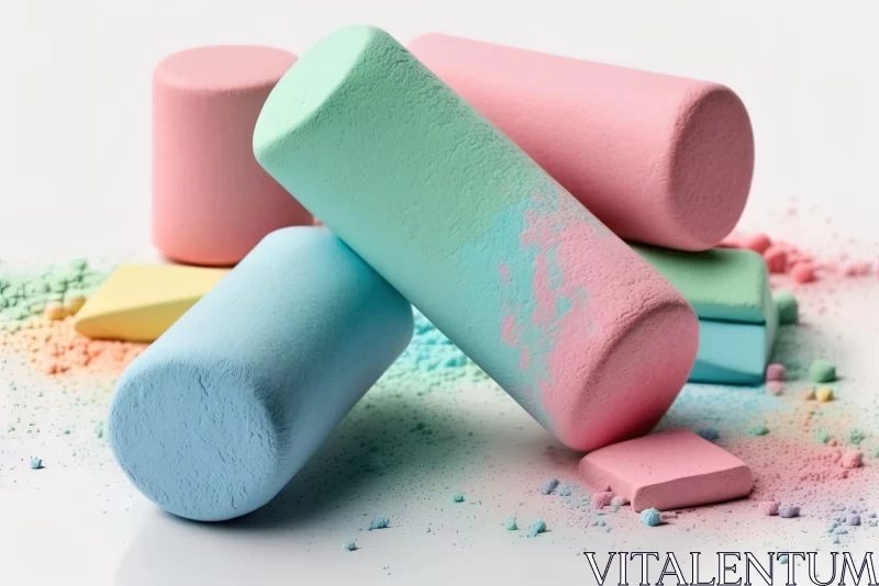 Pastel Crayons: Sculptural Display of Chromatic Harmony AI Image