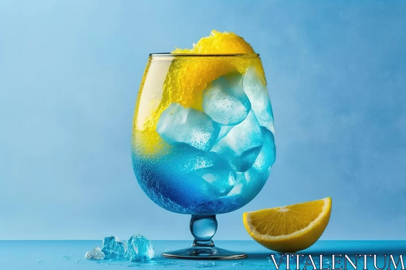 Blue and Yellow Cocktail - A Graceful Blend of Bold Colors AI Image