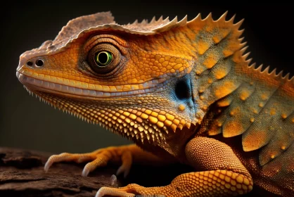 Bearded Dragon in Hyperrealistic Style - A Colorful Reptile Portrait