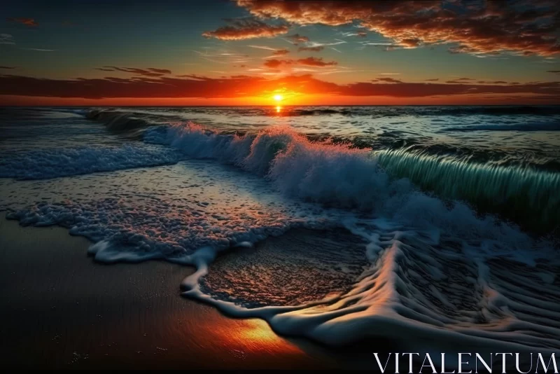 Sunset Beach Landscape - A Celebration of Nature's Beauty AI Image