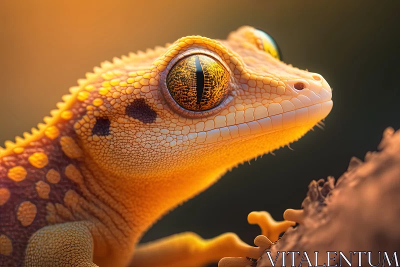 Intricate Photorealistic Gecko in Sunlight AI Image