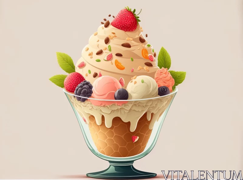 Delightful Ice Cream Mug Illustration AI Image