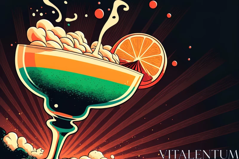 Psychedelic Illustration of Cocktail: A Cultural Blend AI Image