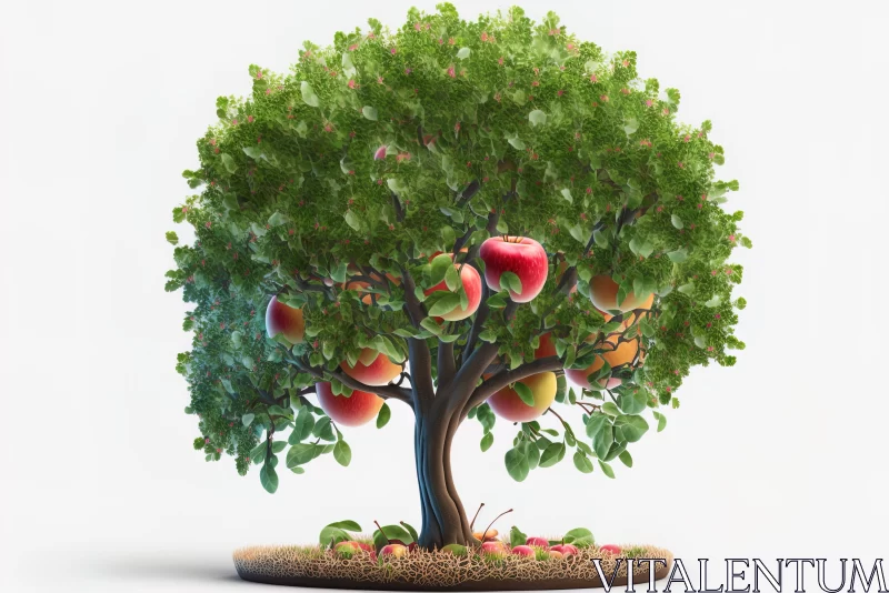Apple Tree Diorama Illustration: A Blend of Storybook Charm and Biblical Motifs AI Image