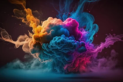 Abstract Colored Smoke Artwork: A Surrealistic Journey in Vivid Colors