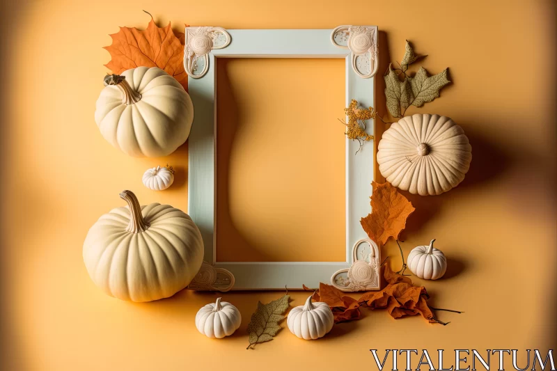 Fairytale Inspired Autumn Still-Life with Pumpkins and Leaves AI Image