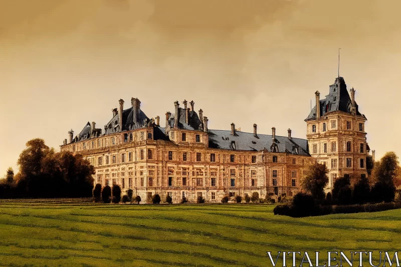 French Medieval Palace Le Château de Vienne - Digitally Enhanced Artwork AI Image