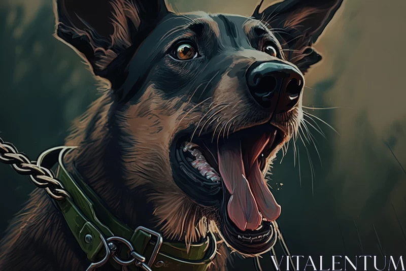 Detailed Dog Illustration in 2D Game Art Style AI Image