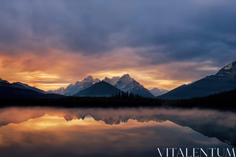 Sunrise Reflection on Mountain Lake | Atmospheric Landscape AI Image