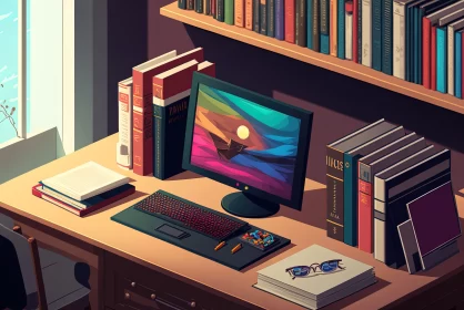 Pixel-Art Inspired Study Space: An Ode to Academia