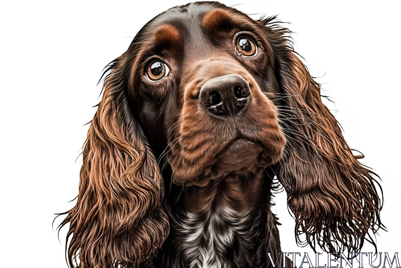 Realistic Detailed Spaniel Dog Illustration AI Image