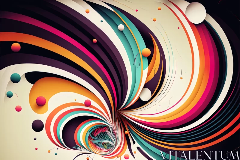 Colorful Abstract Swirls - Playful Perspective and Graphic Design Inspired AI Image