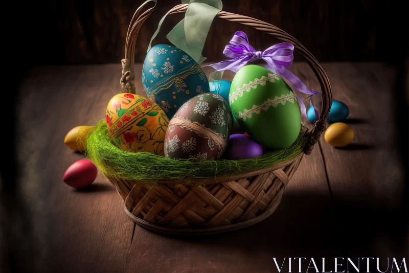 Intricate Easter Egg Display: A Fusion of Styles AI Image