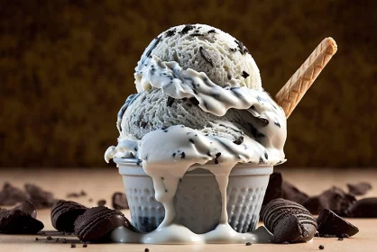 Black and White Mastery of Photobashed Ice Cream Art