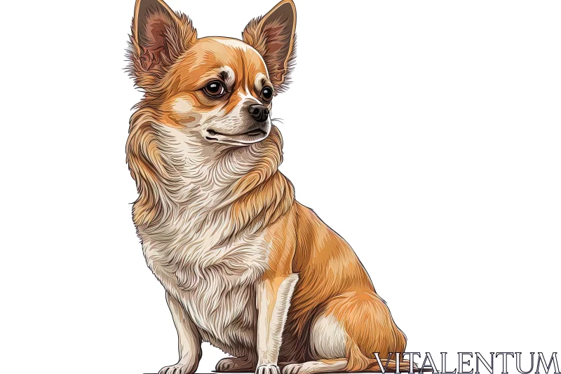 AI ART Chihuahua Dog Illustration: Detailed Shading and Portraits