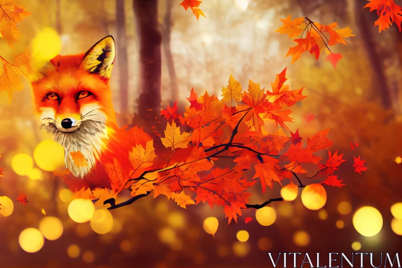 AI ART Autumn Fox - A Stylized Realism Artwork