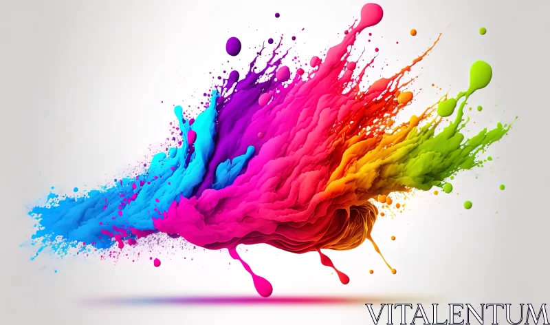 Colorful Paint Splash in Surrealistic Style AI Image