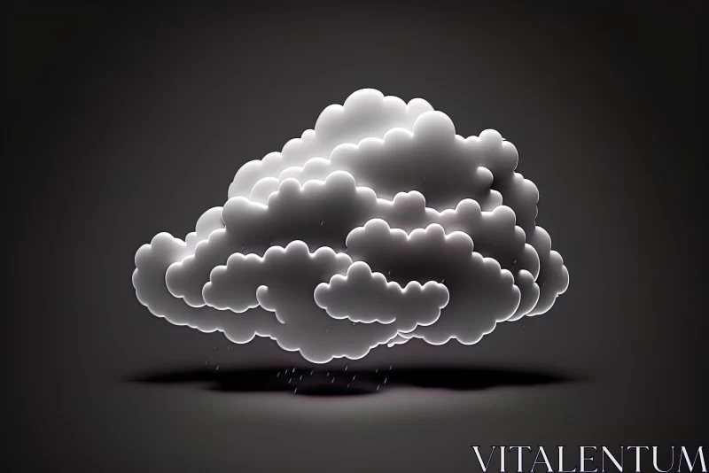 Luminous 3D Cloud Image: A Study in Monochromatic Contrasts AI Image