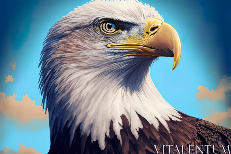 Eagle Portrait: A Colorful 2D Game Art Illustration AI Image