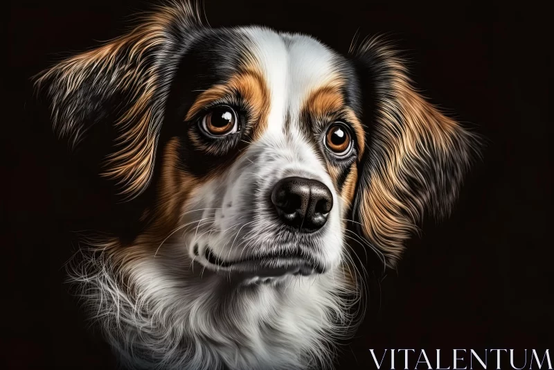 Hand-painted Detailed and Luminous Dog Portrait AI Image