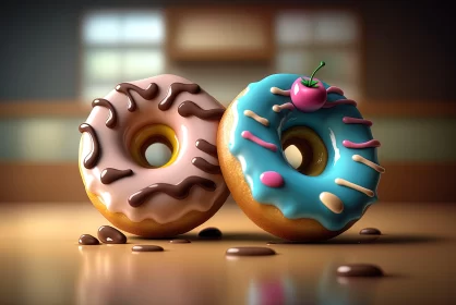 Colorful Photorealistic Donuts Captured in Cranberrycore Aesthetic