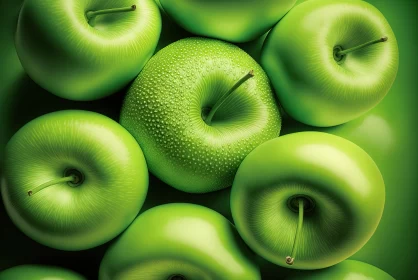 Surrealistic Green Apple Wallpaper - Digitally Enhanced Life-like Illustration