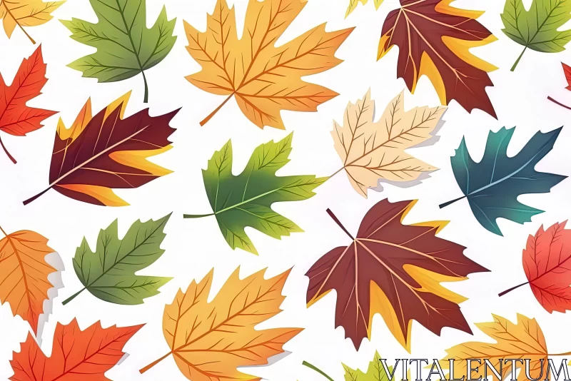 Innovative Autumn Leaves Pattern in Precisionist Style AI Image