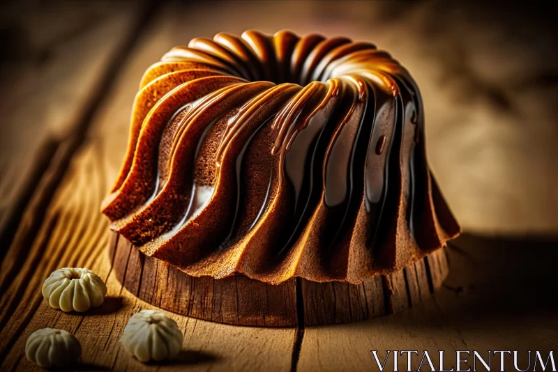 Rustic Bundt Cake - A Study in Light, Shadow and Fluid Curves AI Image