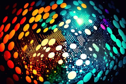 Abstract Light Dots Sphere: A Psychedelic Artwork