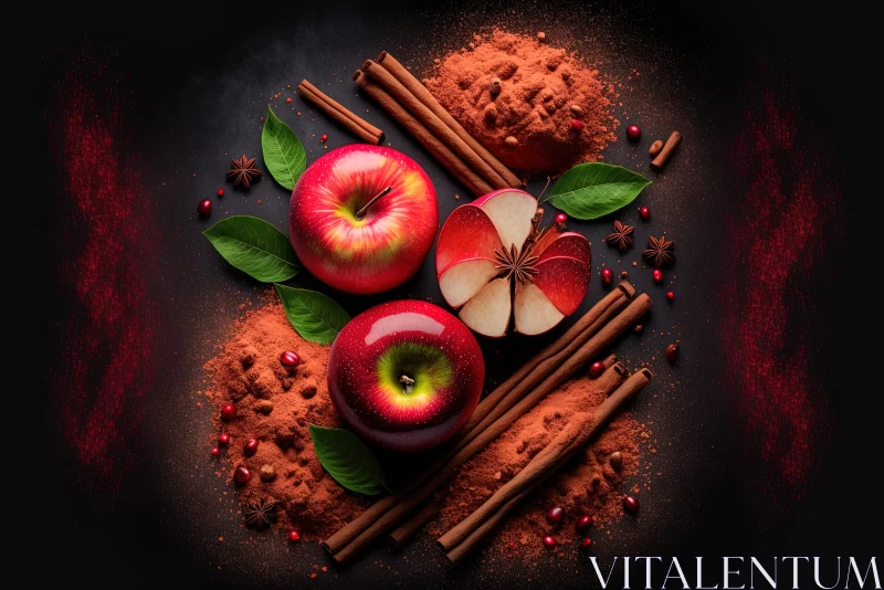 AI ART Nature-Inspired Apple and Spice Composition