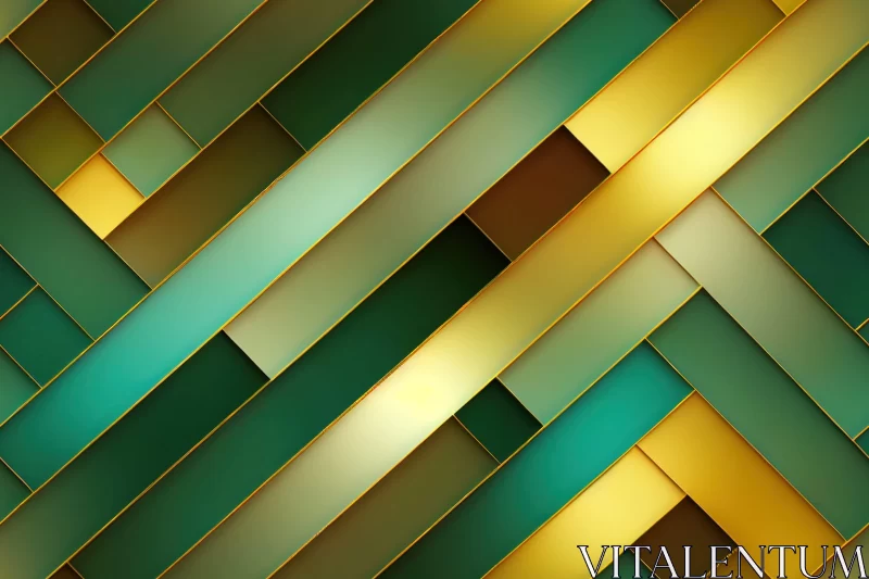 Green and Gold Abstract Geometry Wallpaper AI Image