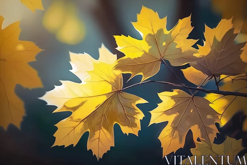 Autumn Branches Background Wallpaper - Nature-Inspired Art AI Image