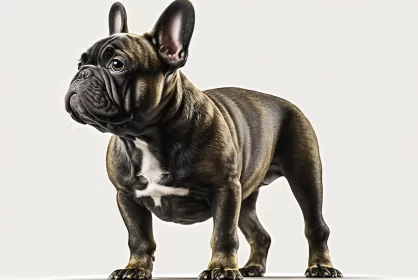 Photorealistic French Bulldog Portrait with Enhanced Coloration