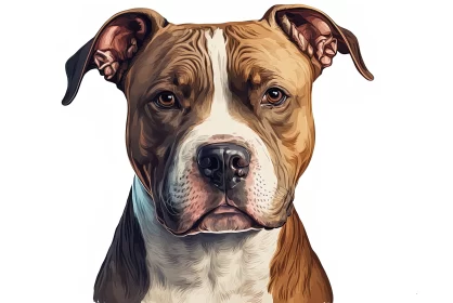 Realistic Colorful Dog Portrait Illustration