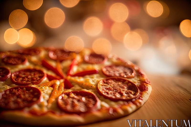 Golden-Lit Pizza Slice: A Tabletop Photography Masterpiece AI Image