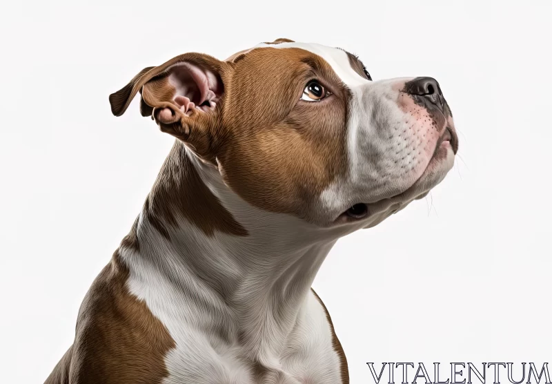 American Bulldog Portraiture in Colorized Light Maroon and Brown Hues AI Image