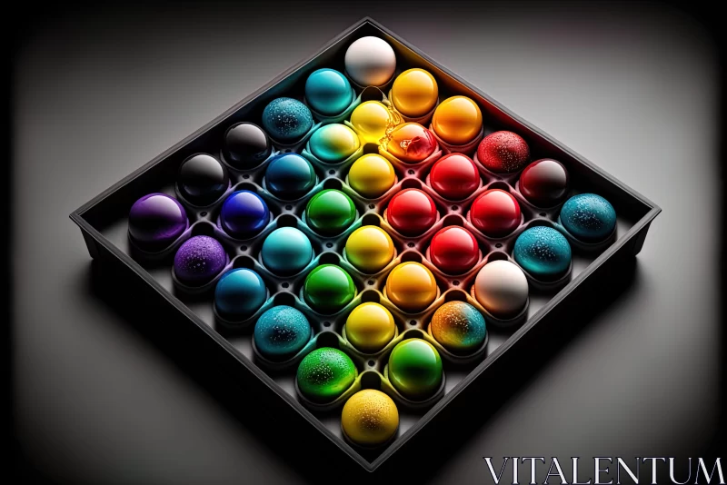 Easter Eggs in Monochromatic Symmetry | Liquid Metal Texture AI Image
