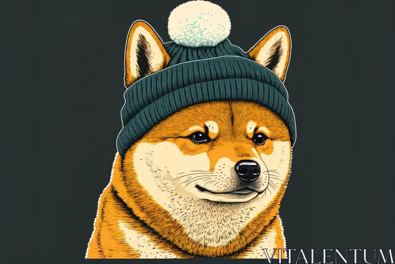 Shiba Terrier in Neo-Pop Style: A Blend of Dark Humor and Pop Culture AI Image